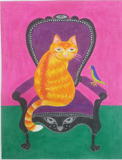 ZE706 Cat in a Velvet Chair