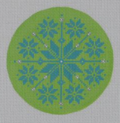 NOR05 Nordic Snowflake - Green and Turquoise