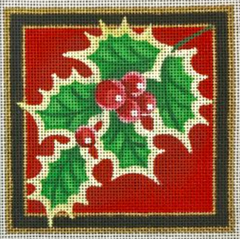 CS07 Holly Christmas Coaster