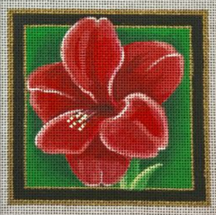 CS09 Amaryllis Christmas Coaster