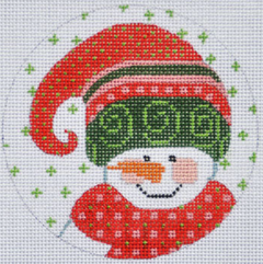 CH-330 Green and Pink Snowman Ornament