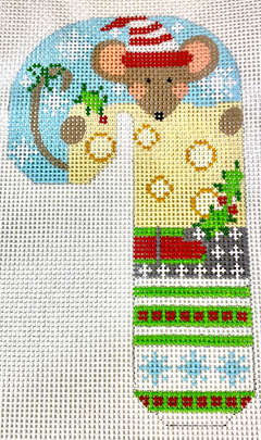CH-691 Mouse With Cheese Candy Cane