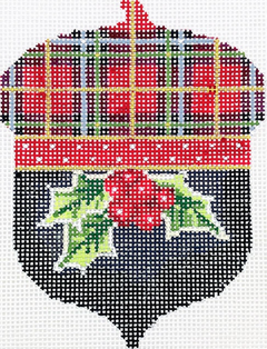 KCN1511 Christmas Holly-n-Plaid Acorn