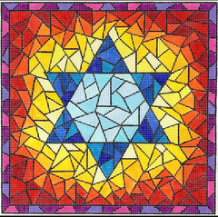 TEF-07 Stained Glass Star of David Tefillin Bag