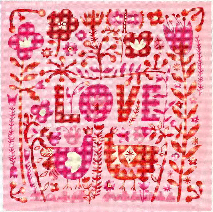 CG-PL08 LOVE with Flowers and Chickens