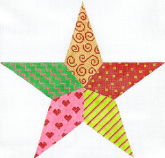 XTT-07 Patchwork Star Christmas Tree Topper