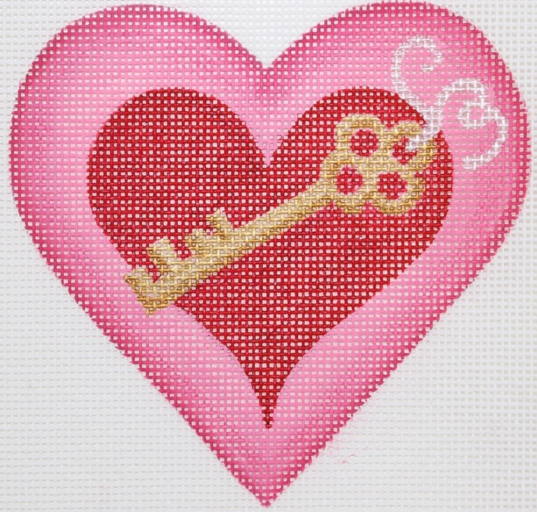 OM-252 Valentine's Day Key and Ribbon Mini Heart