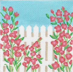 INSSQ4-59 Rose-Covered Picket Fence