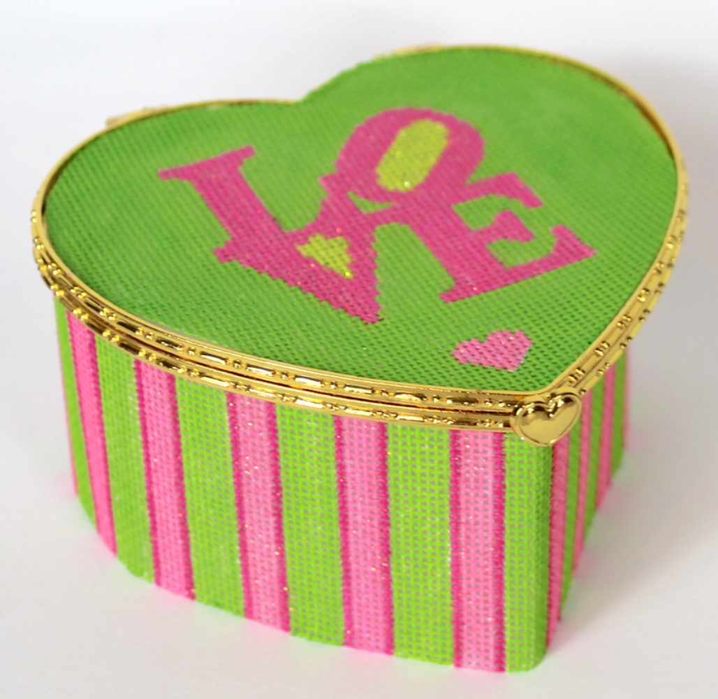 BXLH-01 Robert Indiana LOVE with Stripes Hinged Limoge Box