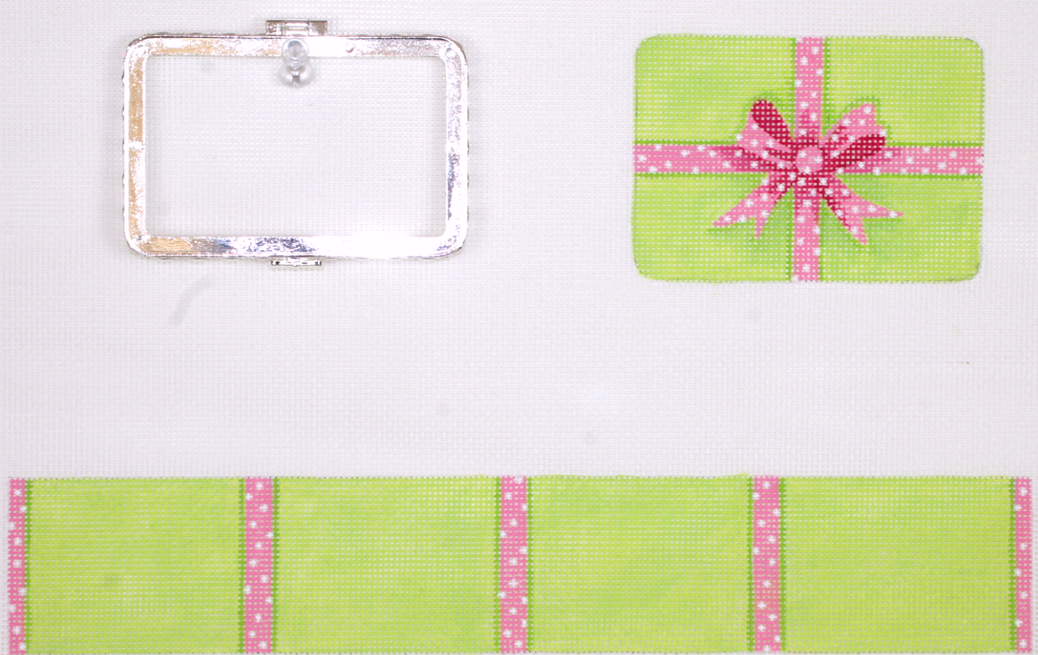 BXMREC-01 Lime Gift Box with Pink Ribbon Hinged Limoge Box