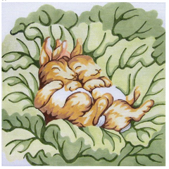 36 Napping Bunnies Pillow
