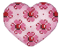 HE676P Pink Flowers Heart