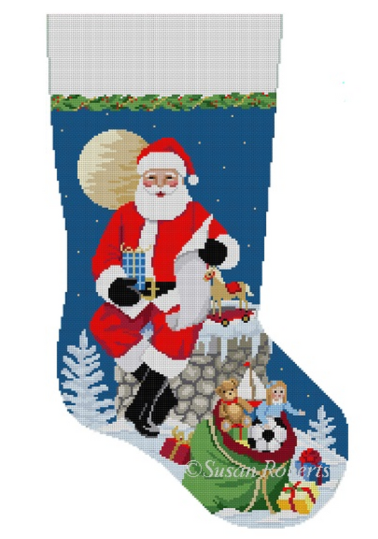 3276 Santa's Chimney Moonlit Rest Stocking