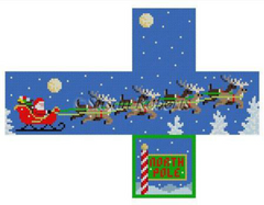 5221-18 Sleigh Flight 3D Cube Ornament