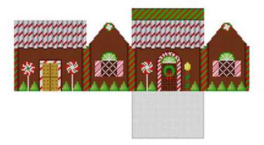 0220-18 Chocolate and Peppermint Sticks 3D Gingerbread House