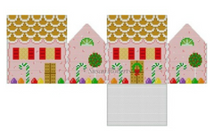0223-18 Pink Peppermint and Candy Canes 3D Gingerbread House