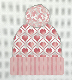H-02 Pink Hearts Beanie