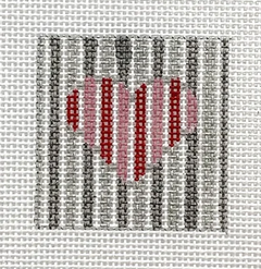 M-05 Red Heart with Silver Stripes