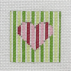 M-06 Raspberry Heart with Lime Stripes