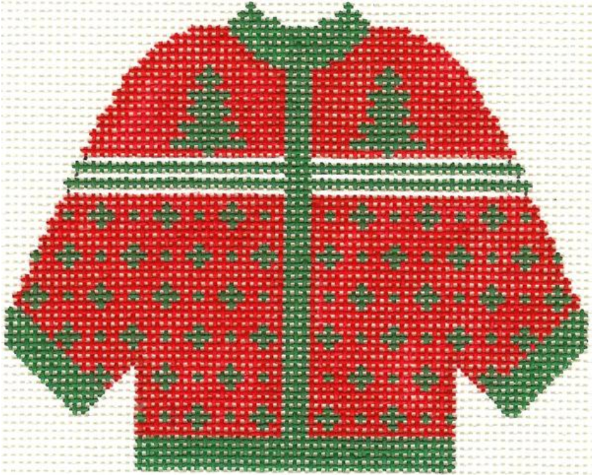 670 Red Sweater with Trees