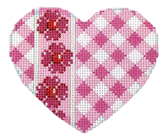 HE856 Gingham Flower Heart