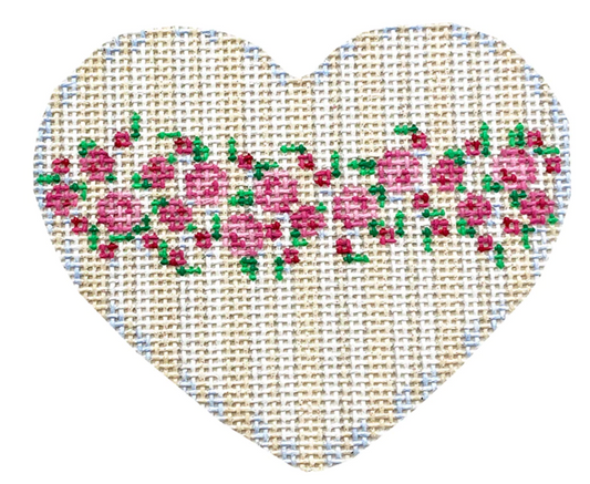 HE864 Rosebud And Stripes Heart