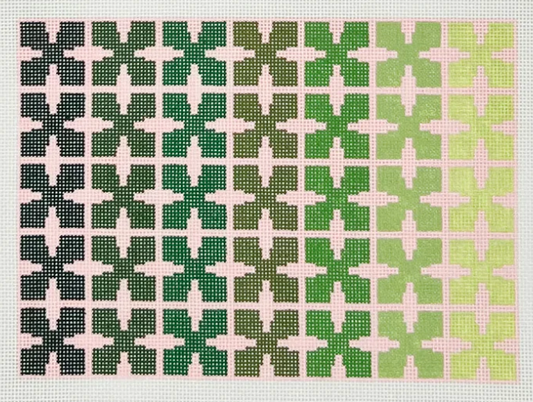 MD-110.03 Geo Floral - Green and Pink
