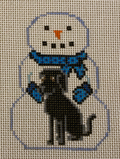 KCD1420 Snowman with Black Lab