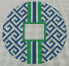 O169G Greek Key Insert - Blue and Green