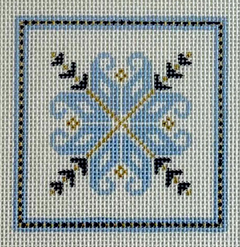 N11 Nordic Snowflake Square - Blue and Gold