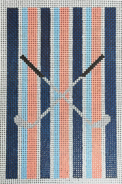 YDG10 Navy, Blue, and Coral Stripes with Golf Clubs