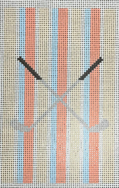 YDG11 Stone, Blue, and Coral Stripes with Golf Clubs