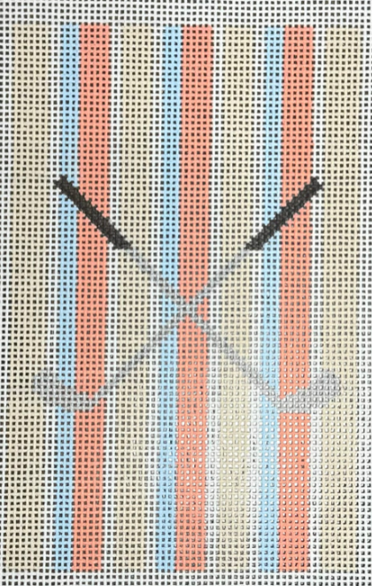 YDG11 Stone, Blue, and Coral Stripes with Golf Clubs