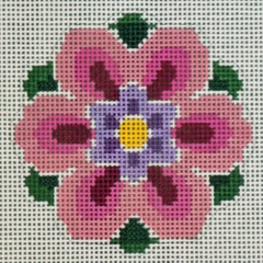 LL-IN-4B Geometric Flower Insert - Pink on 13 Mesh