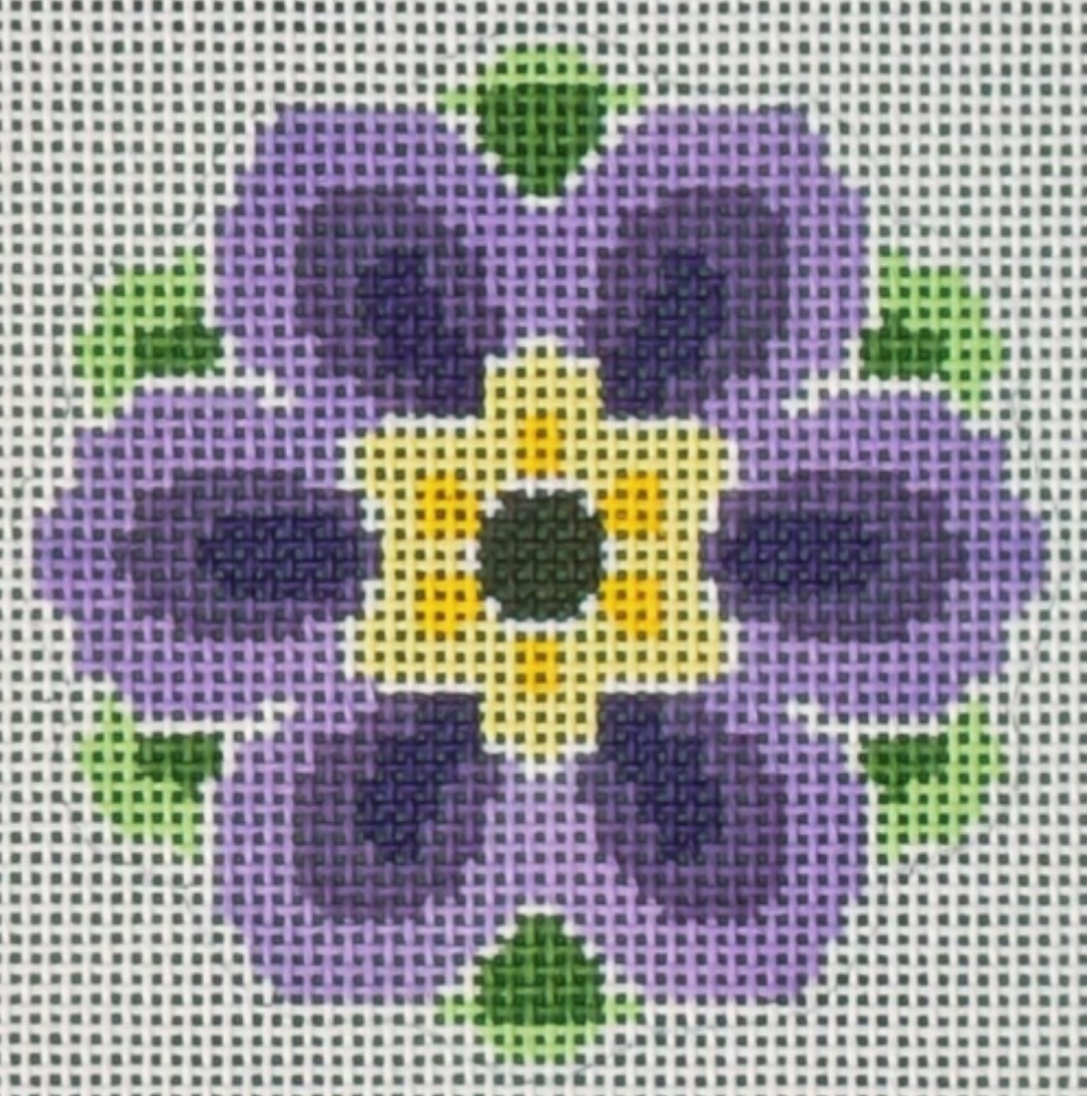 LL-IN-4F Geometric Flower Insert - Purple on 13 Mesh