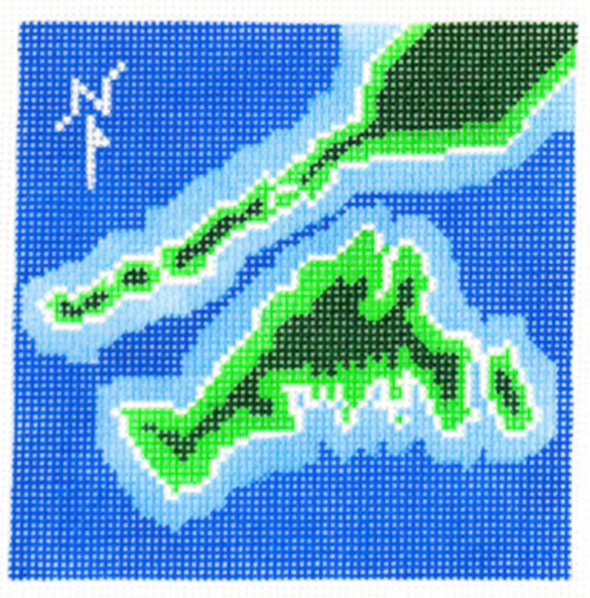 AOK28 Martha's Vineyard Map Coaster