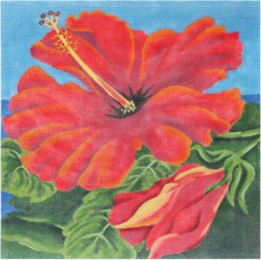 KDUKES607-18 Crimson Hibiscus - 18 Mesh