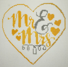 APWE04GS Mr and Mrs Heart - Gold and Silver