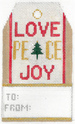XO-198C Love Peace Joy Gift Tag