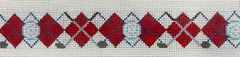 236H Crossed Clubs on Red Argyle Belt