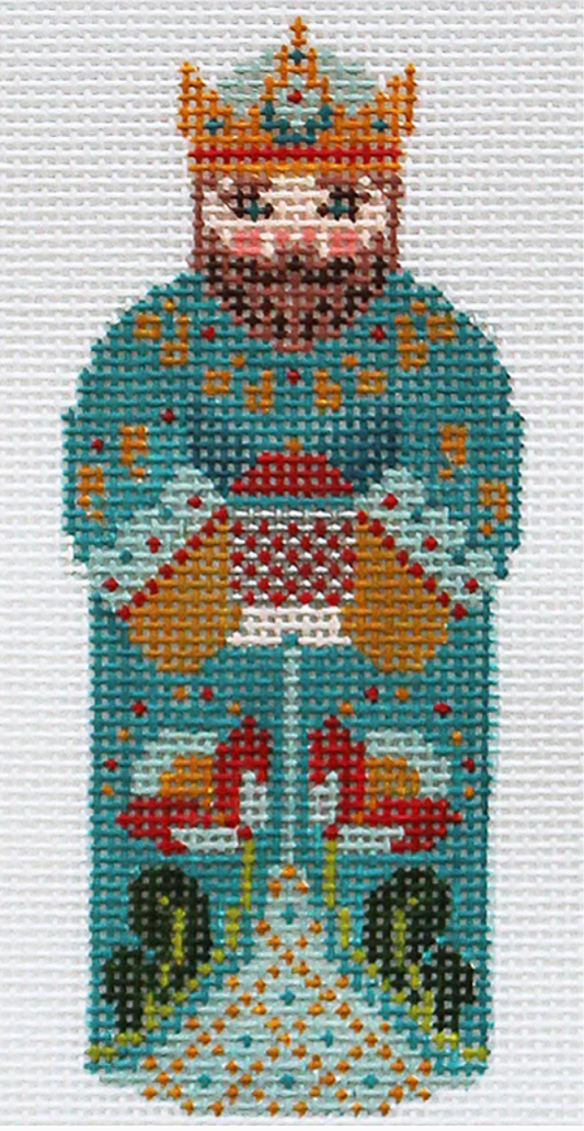 AC102 Nativity in Teal - King I with Gold