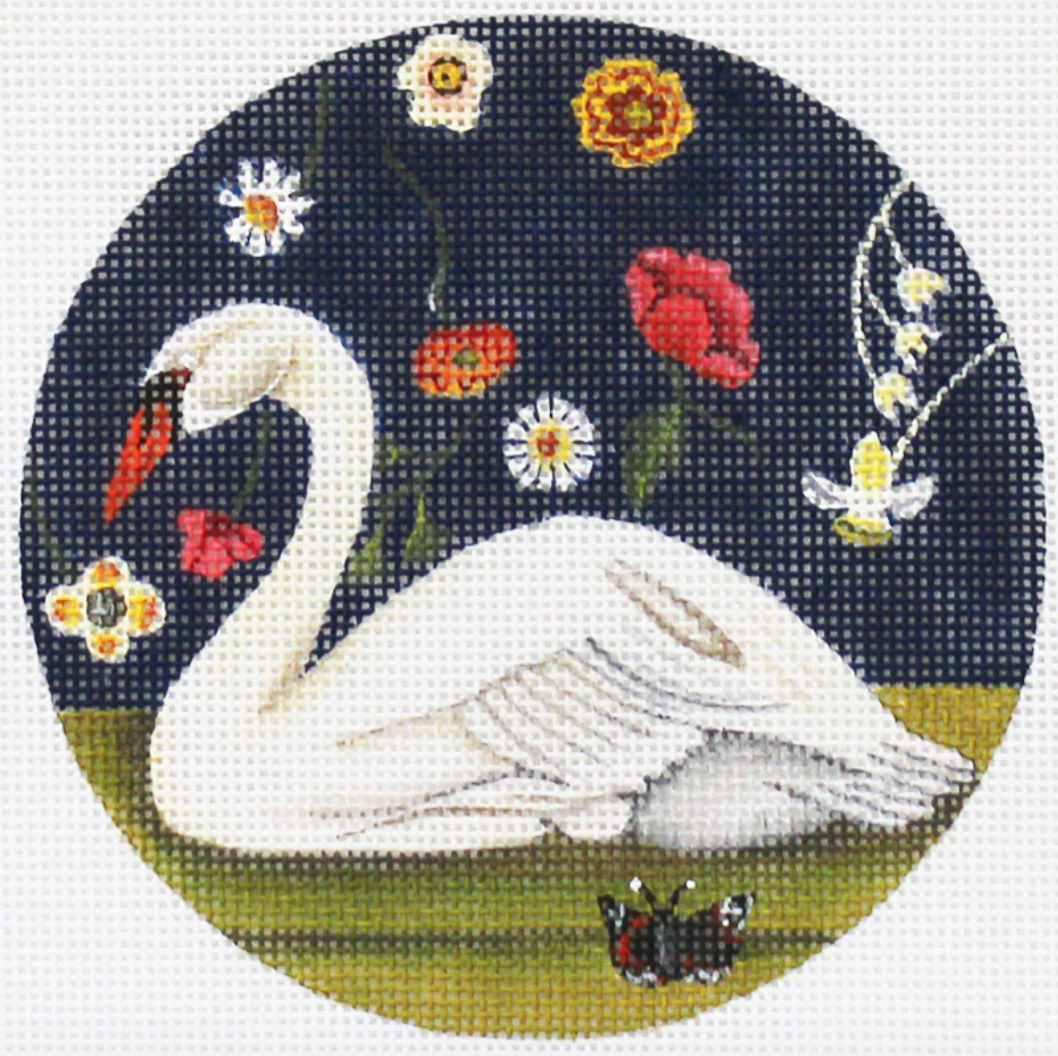 CN1537o Floral Swan Ornament