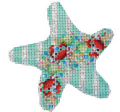 CT1759 Crab Confetti on Aqua Starfish Ornament
