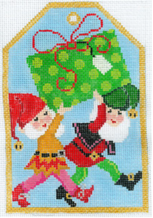 XO-197C Christmas Elves Gift Tag