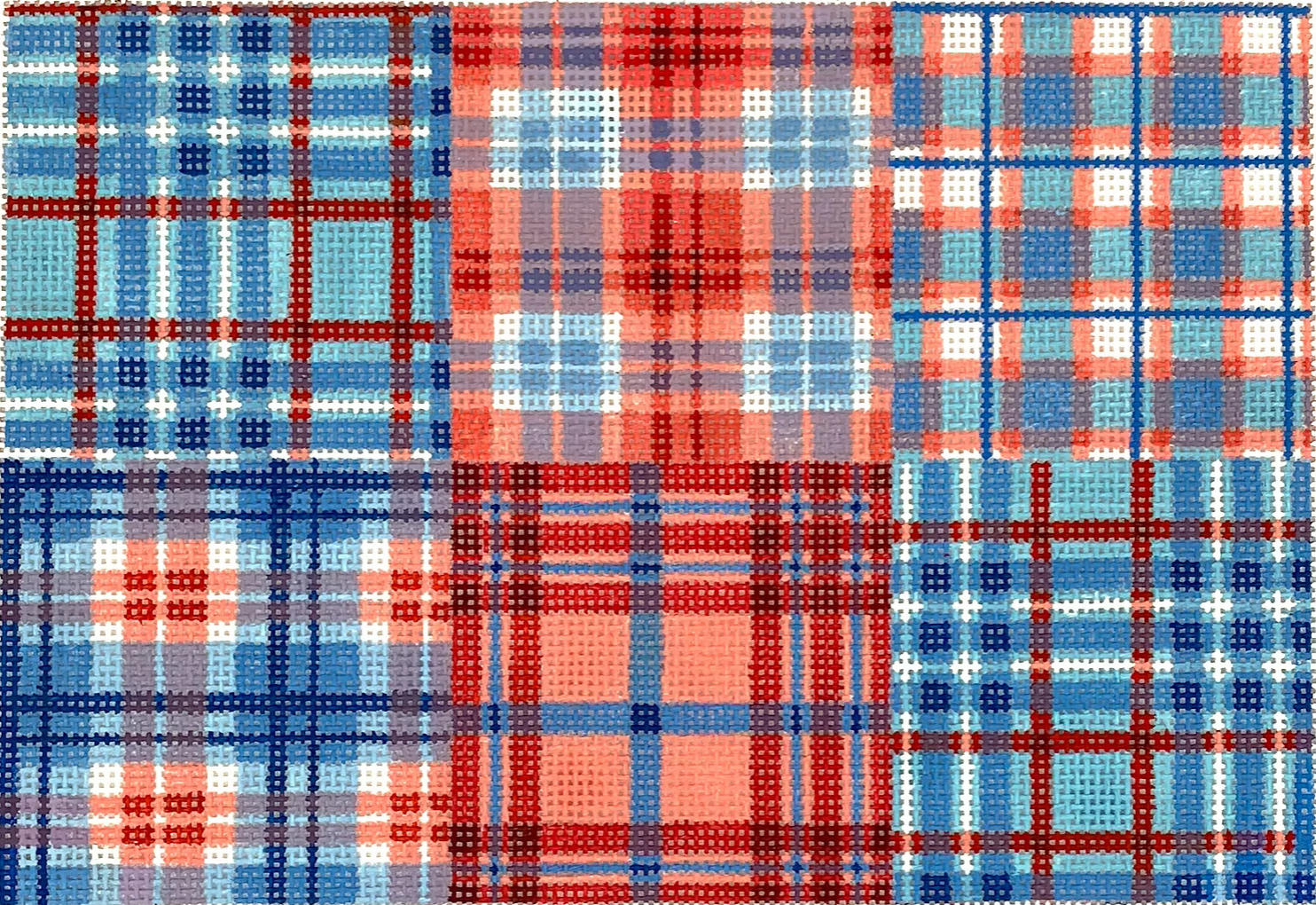 CL-09 Red and Blue Madras Plaid Clutch
