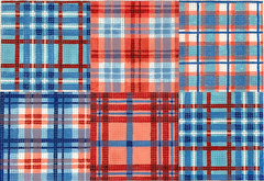 CL-09 Red and Blue Madras Plaid Clutch