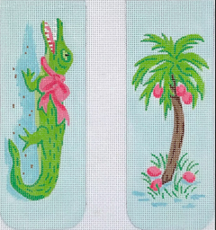 EGC-55H Gator and Palm Tree Half-Sized Eyeglass Case