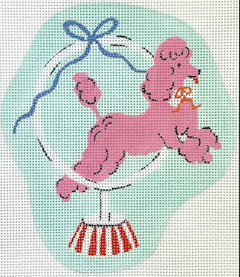 KRM-PL-03 Circus Poodle Jumping through Hoop
