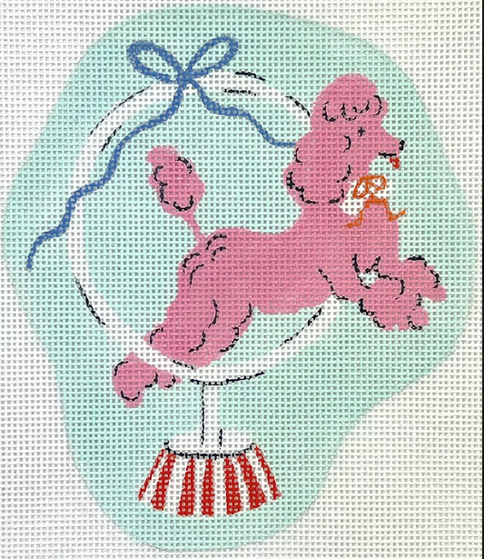 KRM-PL-03 Circus Poodle Jumping through Hoop