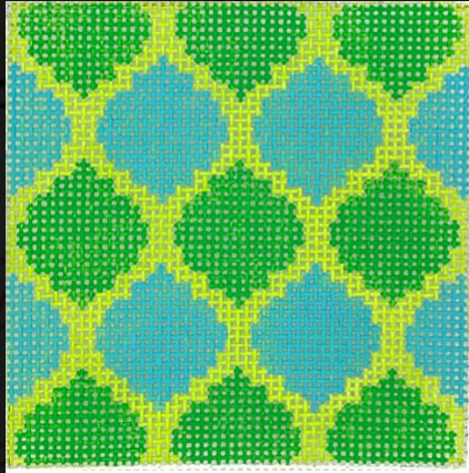 INSSQ3-04 Kelly and Aqua Quatrefoils Insert